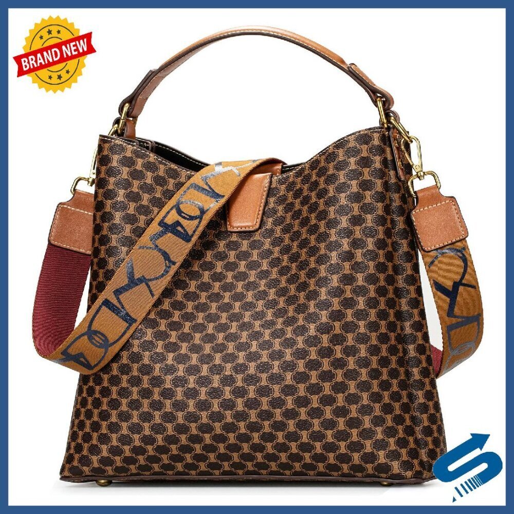 Vintage Leather Satchel Tote with Adjustable Straps - 11.8x12.2 Inches